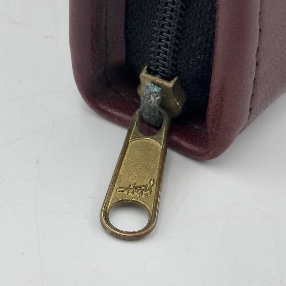 Hazel Briefcase Burgundy Faux Leather Document Binder Portfolio Vintage Business